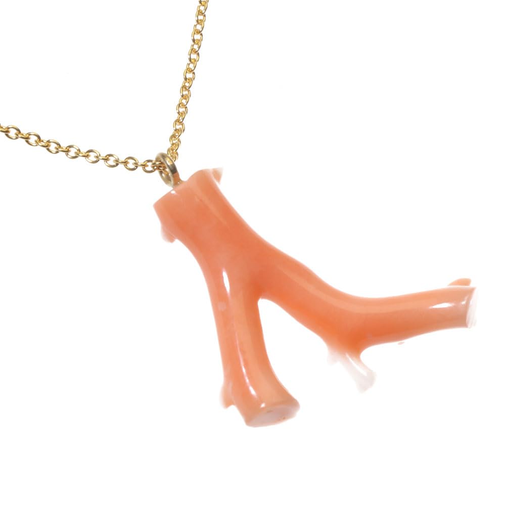 [SANSUI] Garnet Coral Pink Branch Pendant Necklace (Undyed)