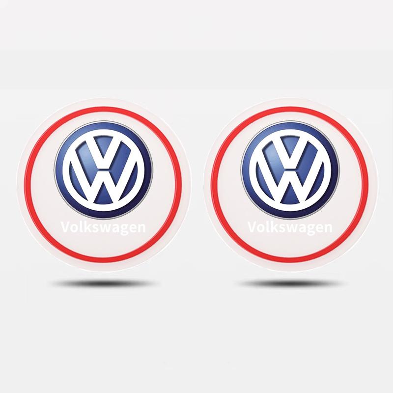 For VOLKSWAGEN VW 2pcs Car Water Cup Pad Bottle Holder Non-slip Mat For Volkswagen Golf Tiguan Jetta Transporter Passat T5 Polo 