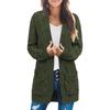 Women S Long Cable Knit Open Front Cardigan Sweater With Pockets