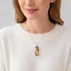 Colorful Faux Crystal Necklace Rectangular Pendant Necklace Stylish Vine Design Adjustable Dainty Necklace