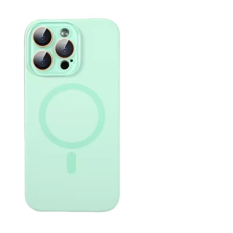 Small window for iPhone16Pro magnetic mobile phone case Magsafe Apple 15 lens film liquid silicone case