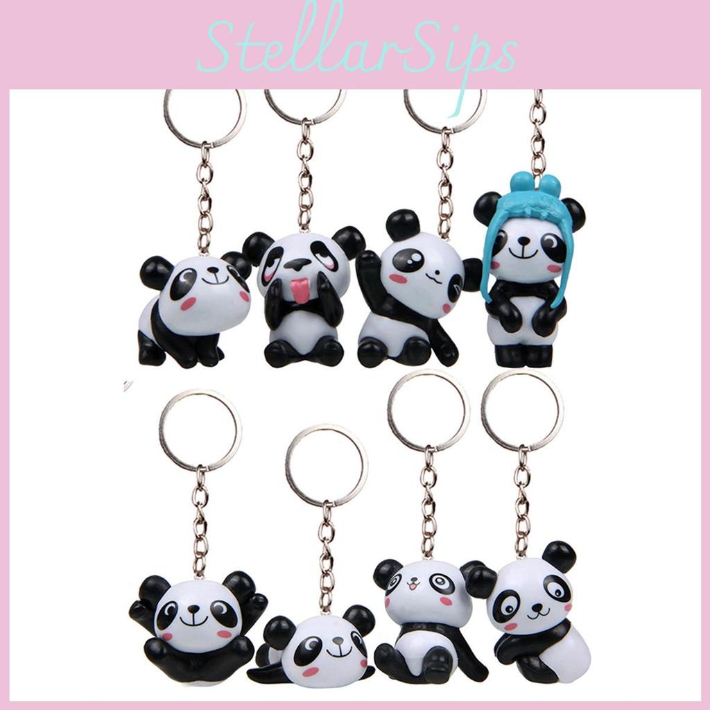 Plastic Panda Keychain Set With Creative 3d Design For Gift And Promotional Use