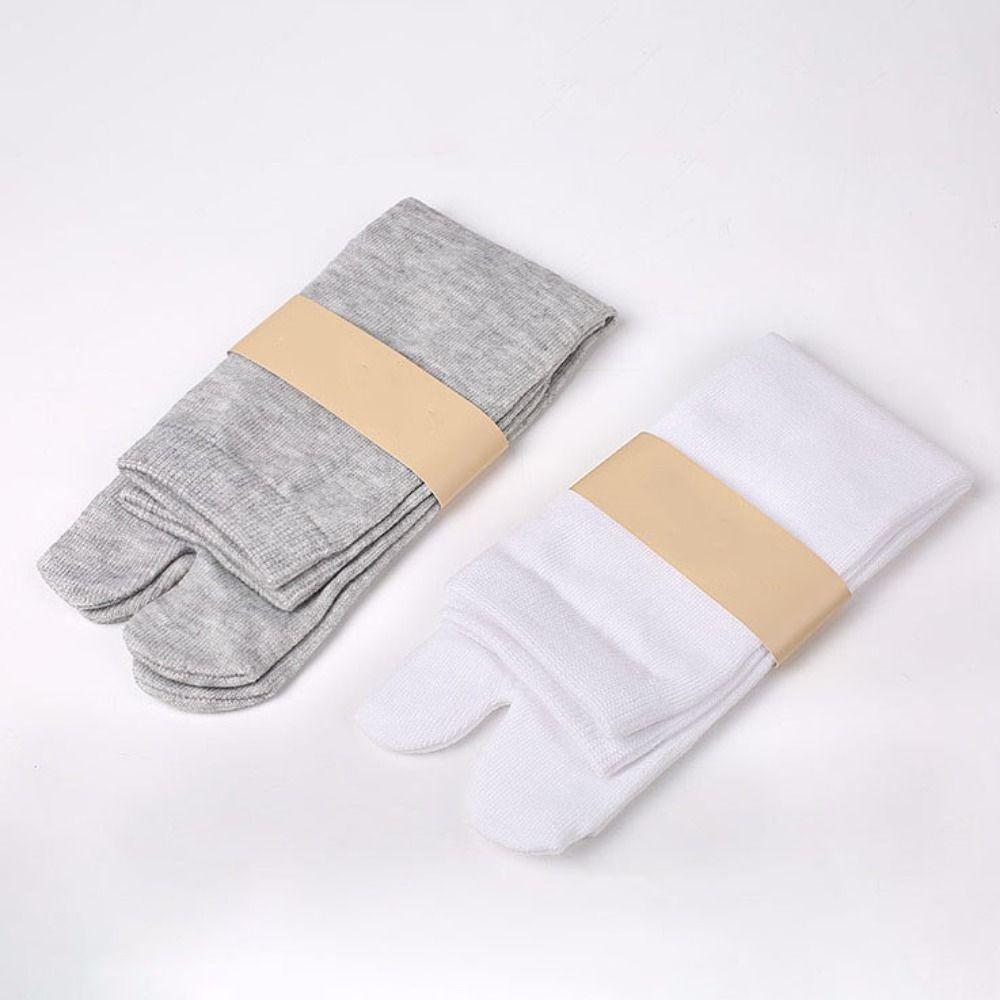 5Pairs Anti Slip Two Toed Cotton Socks Mid-calf Split Toe Sock Short Tube Socks Sports