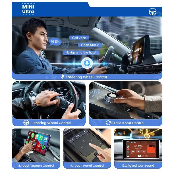 CarlinKit Mini Ultra 3 Wireless CarPlay Android auto Adapter for Car infotainment Upgrade BT 5.4GHz Wifi 5.8GHz OTA Compact