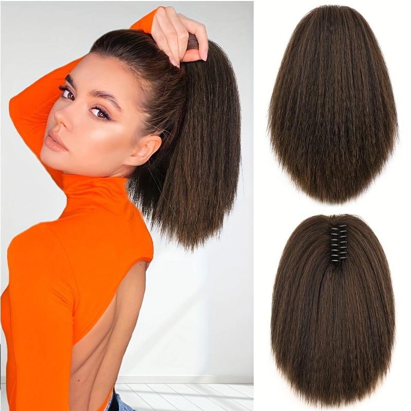 

Кудрявый хвостик для наращивания волос Коготь клип Яки Черный хвостик для чернокожих женщин Кудрявый прямой хвостик для наращивания волос Заколки для волос 30CM