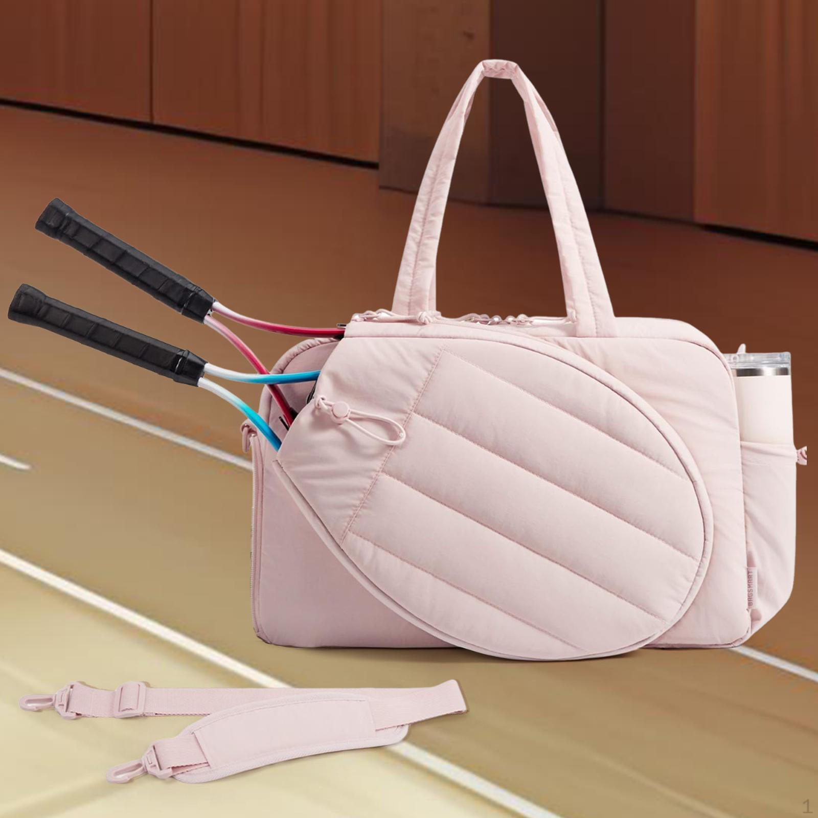 

Tennis Bag for Women Racket Holds 2 Rackets with Shoe Compartment Overnight Weekend Sports розовый