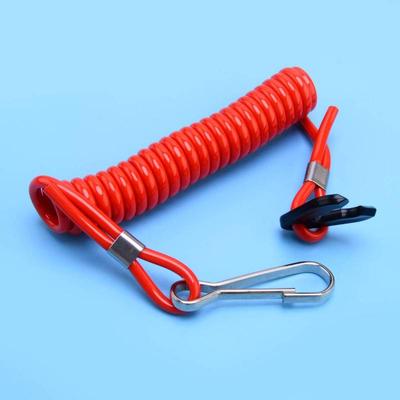 Outboard Engine Motor Kill Stop Switch Safety Tether Lanyard Cord Fit for Yamaha Red Nylon