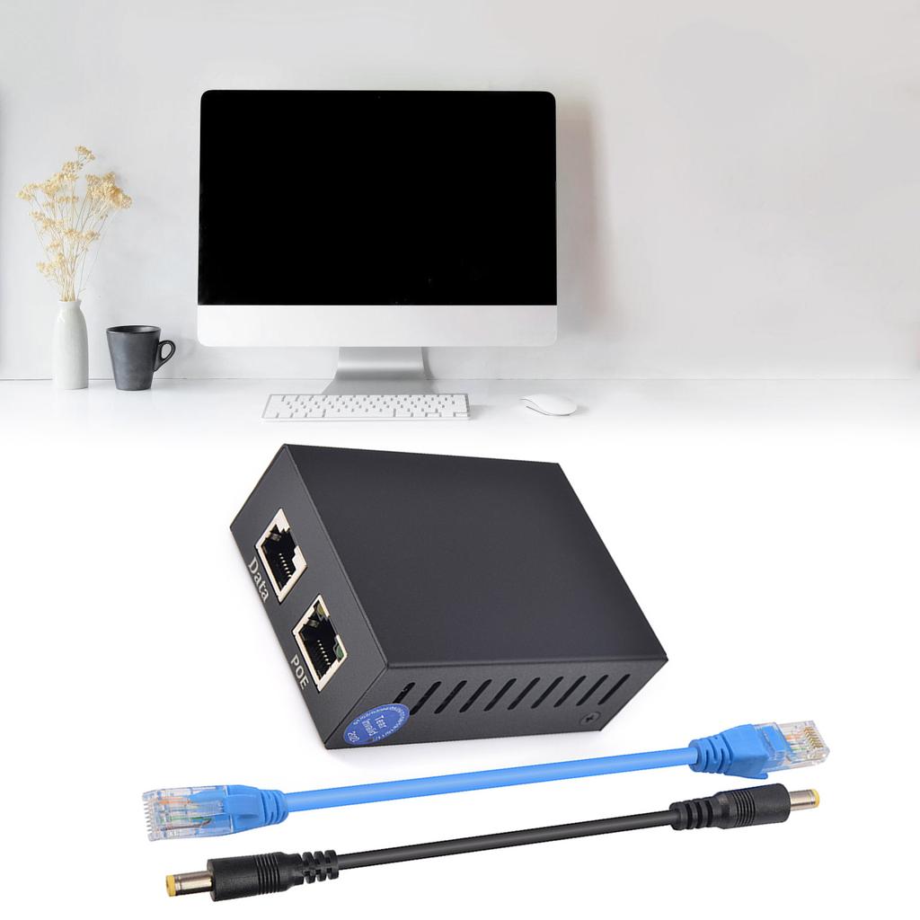 POE Separator Standard POE Splitter 12V 5A 1000Mbps Metal Housing Fast Heat Dissipation Enhances Netwoking Connection