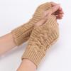 Short Twist Fashion Gloves for Men and Women In Autumn and Winter New Korean-style Knitted Woolen Half Finger Exposed Warm Wrist Guards