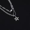 European and American Five-pointed Star Titanium Steel Necklace Ins Trend Splicing Hip-hop Personality Collarbone Chain Neck Chain Necklace Accessorie