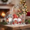 Gnome Holiday Table Decorations Heart Shaped Acrylic Christmas Tabletop Decor, 2D Flat Decorative Sign Centerpiece with Love Design, Festive