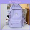 Simple Capacity Large Backpack With Solid Color And Letter Design Daily For