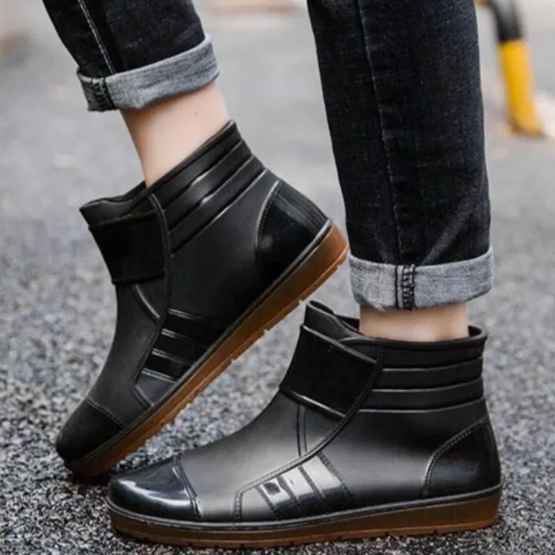 Regnstøvler for menn Loafers Herresko Vanntett Motstandsdyktig Fiske 2024 Komfortable Hage Vann Billige Gummistøvler Arbeid