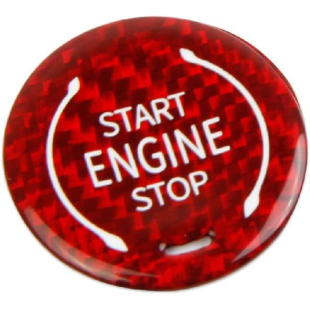 Crosselec Red Carbon Fiber Engine Start/Stop Push Start Button Cover Trims for Chevrolet Corvette C8 2020-2025