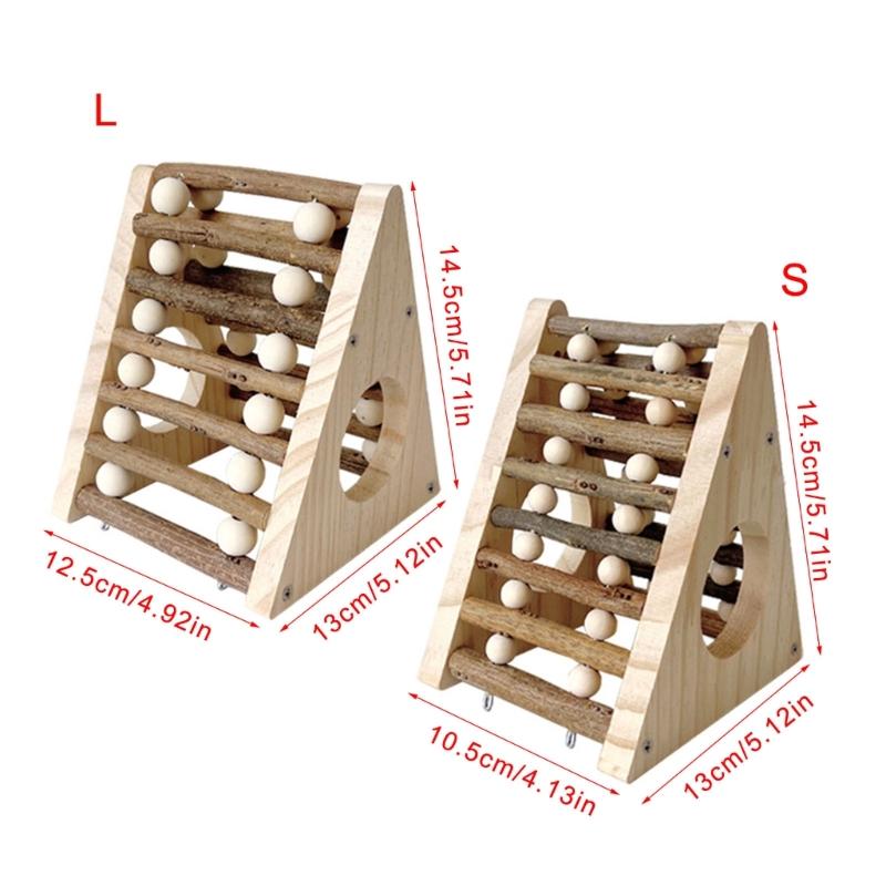 Exercise Climbing Ramp Wood Hamster Hideouts Climbing Toy With Natural Cool for Hamsters Small Pet Cage Enrichment
