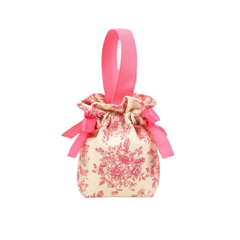Bowknot Wedding Candy Bag Canvas Chinese Style Handbag Sweet Small Wrist Bag  Party
