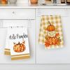 2pcs/set Kitchen Towels 40x60cmAutumn Pumpkin PlaidHand Towels Christmas Decorations for Home Noel Dish Towels Gifts