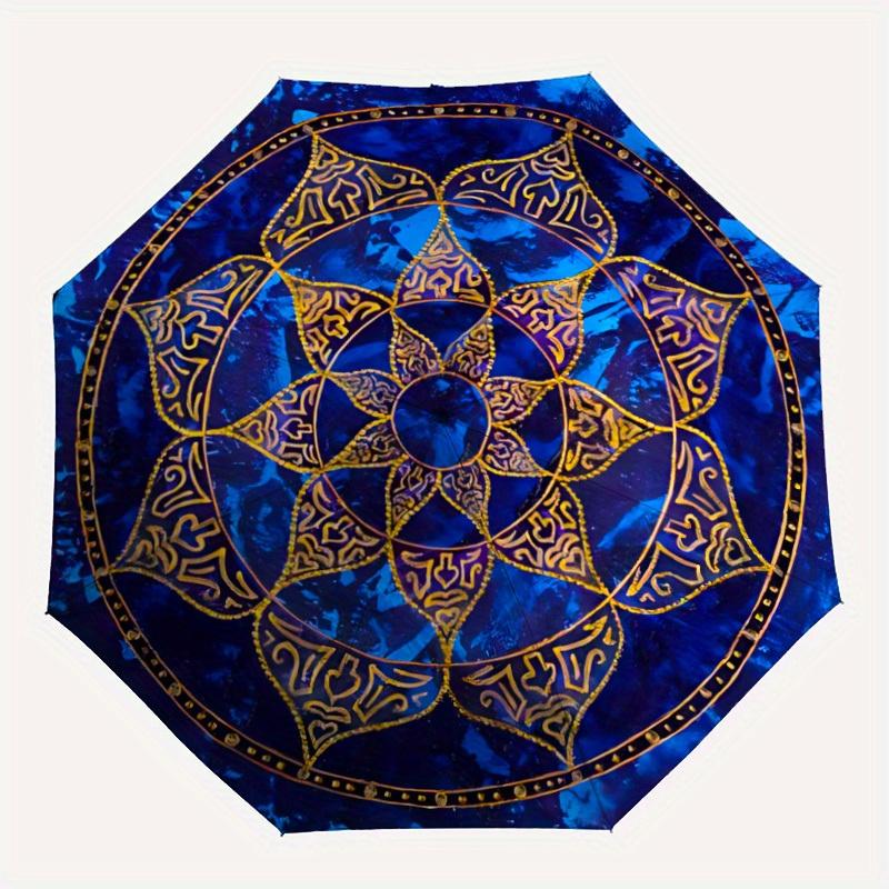 

1pc Mandala Design Automatic Umbrella with 8-Rib Compact Design, Foldable & Portable for Outdoor Leisure, Everyday Use168