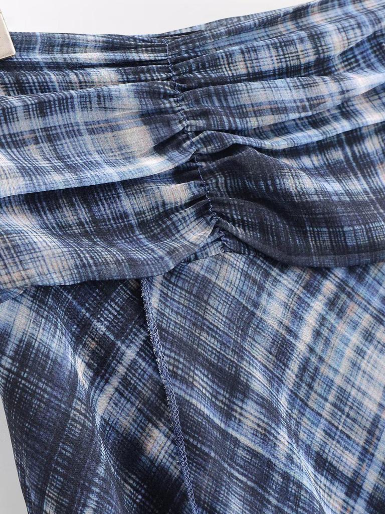 TAOP&ZA Women's European & American Style Asymmetrical Plaid Midi Skirt - 2026 Spring Fashion Collection