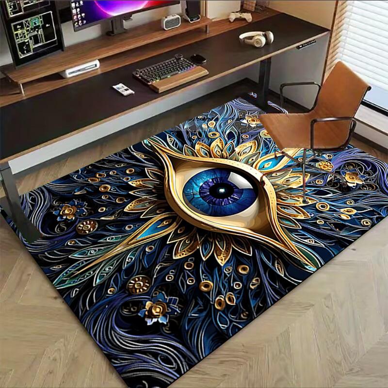 1PC Eye Pattern Carpet Ultra Soft, Thick & Absorbent, Non Slip Machine Washable Mat for Entryway