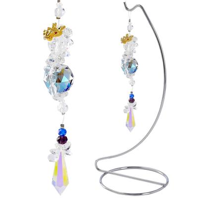 MEUMOTTO Suncatcher by a Talented Fortune Ascending Crystal Feng Financial Good Crystal Crystal Sun Prism with Stand [Supervised Teller] Dragon,
