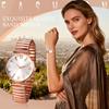 Cute Rose One Size Fits Stainless Steel Analog Fashion Accessory Perfect Gift for Day Ladies' Watch, Gold, Waterproof Popular, Stylish, All, Band,