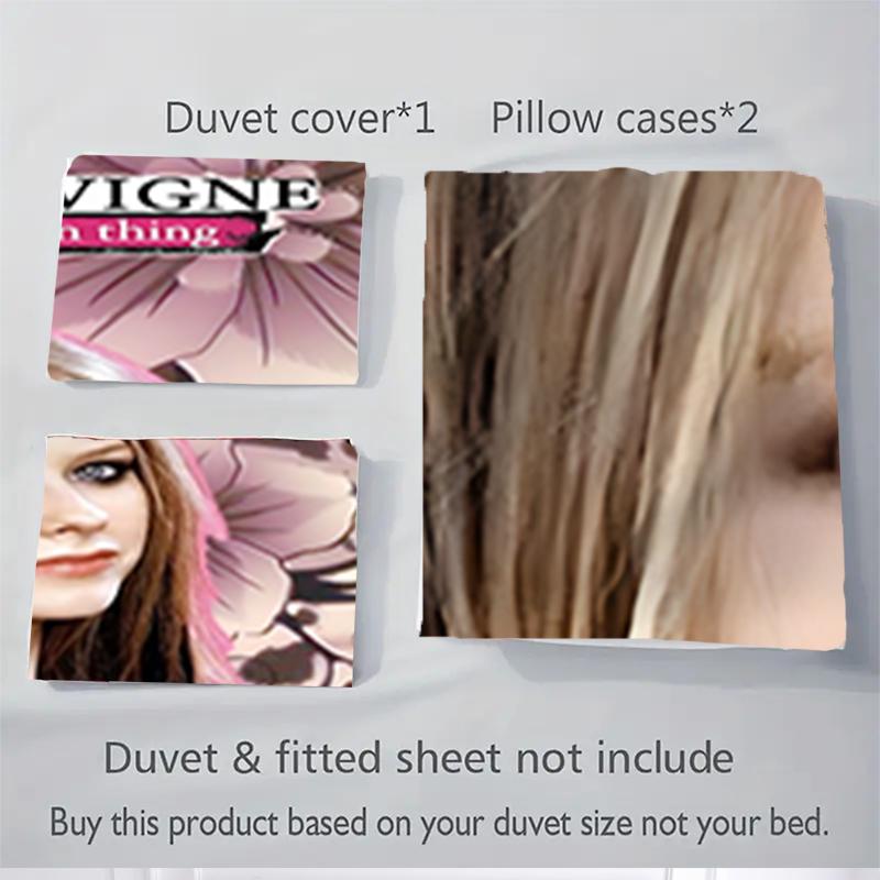 3Pcs Avril Lavigne'S Floral Artwork Bedding Sets For All Sizes New 3D Printed Bed Cover Comforter Duvet Cover Pillowcase Bedroom Decoration