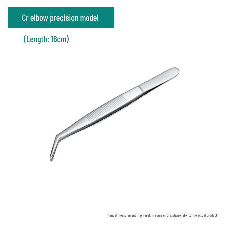 Silver Stainless Steel Non-Slip Tea Tweezers with Extended, Thickened Teeth