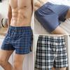 Men's High Waist Cotton Boxer Shorts - Loose Fit Sleep & Home Pants, Plus Size, Lightweight Four-Corner Design