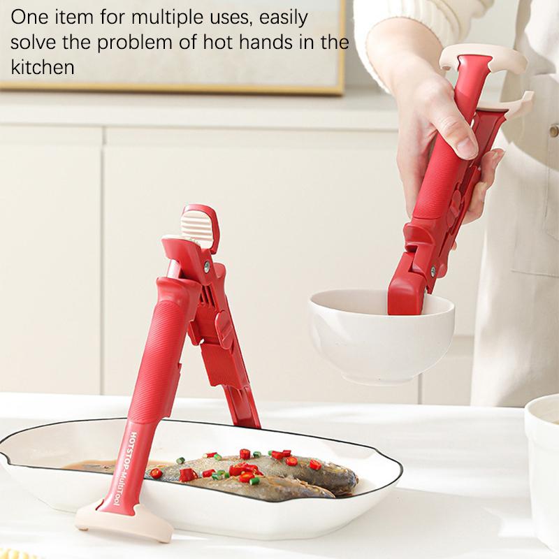 Anti Scald Bowl Holder Clip 2 In 1 Hot Bowl Gripper Dish Lifter Clips Silicone Clamp Heat-Resistant Tongs Kitchen Gadgets