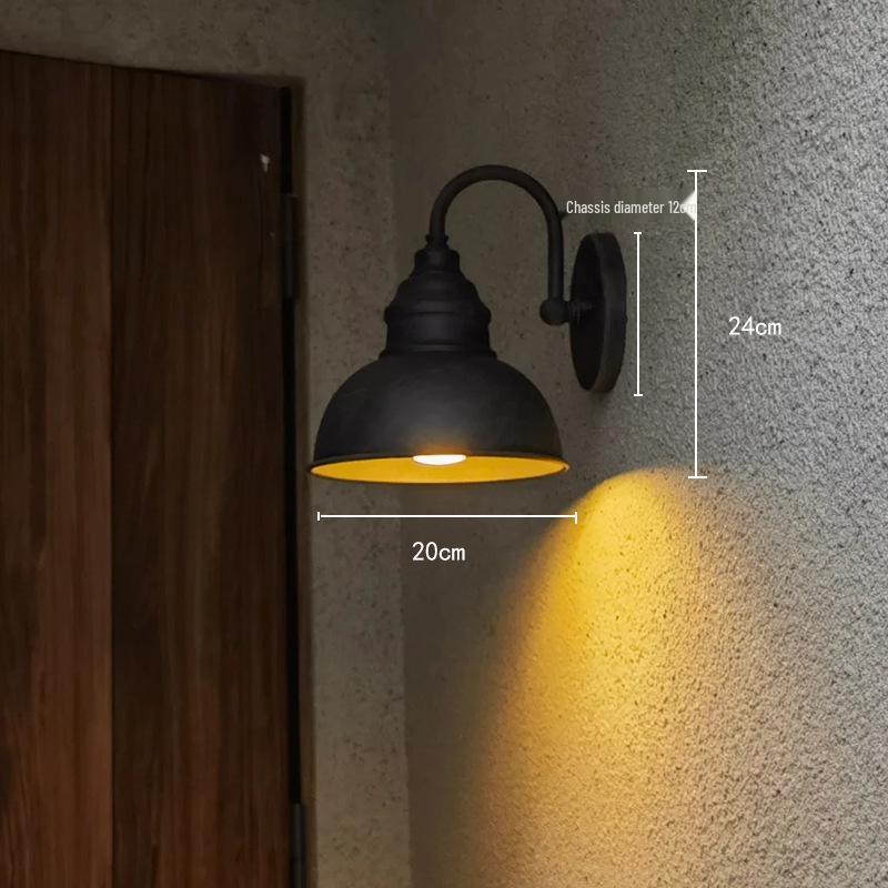 Retro Industrial Outdoor Wall Lamp - Iron Art for Hallway, Corridor, Balcony, or Restaurant