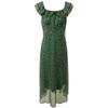 Floral Ruffle Square Neck A-Line Chiffon Long Dress