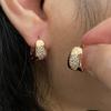 Kinel Zircon Oval Hoop Earrings For Women Vintage Daily Jewelry
