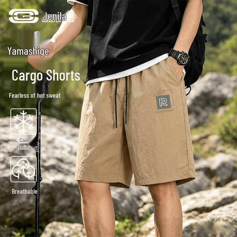 GENIOLAMODE Men s Summer Loose Fit Cargo Shorts L