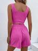 Women's Casual Knit Sleeveless Solid Color Fashion Set