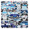 50-Pack Waterproof Cartoon Police Car Stickers for Children - Perfect for DIY, Reward, Phone Cases, and Suitcases