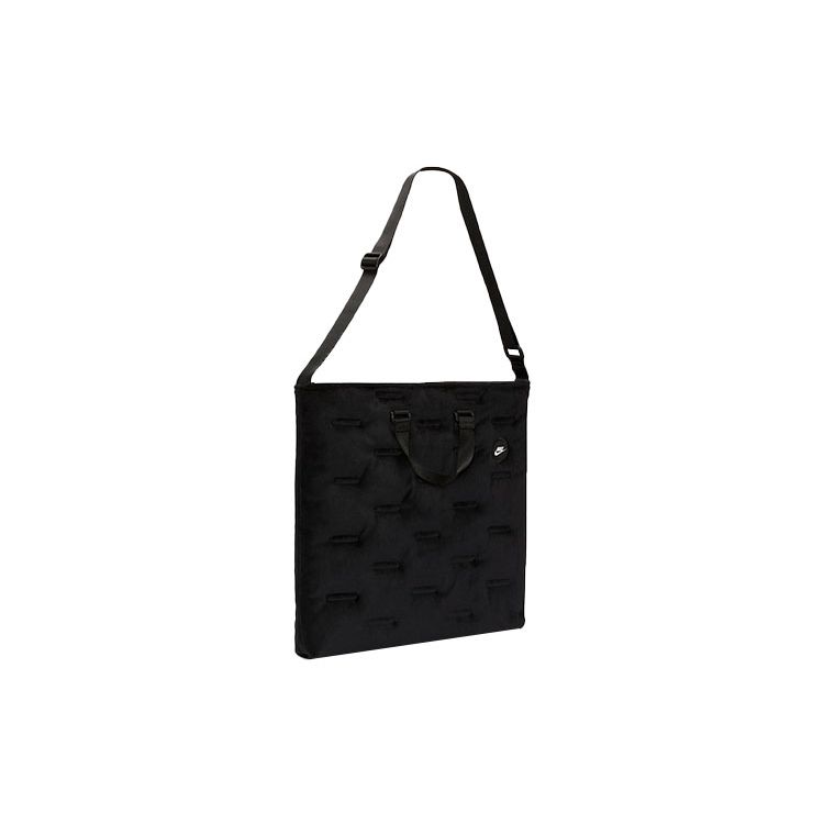 Nike Heritage Logo Large Capacity Velvet Tote Bag Unisex Tote Bags Black DB4196-010