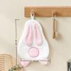 Soft Coral Fleece Hand Towel,Cute Rabbit Pattern,Thick and Absorbent Material,Hanging Hand Towel,Bathroom and Kitchen Towel.