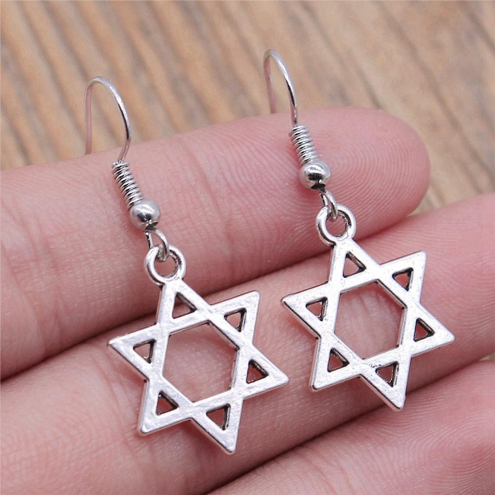 Drop & Dangle Earring Celtic Hexagram Kids' Jewelry MaterialsEarring Size 18x19mm QE006