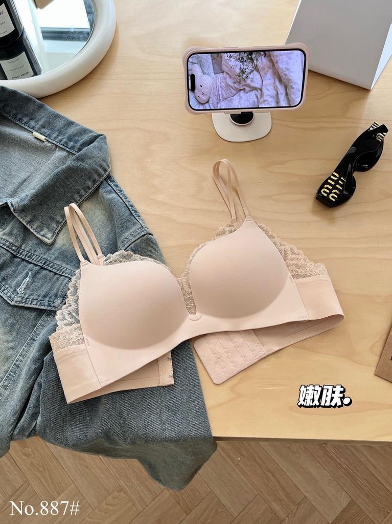 Small breasts show big gathering underwear women's no steel ring sexy lace collection breast anti-sagging seamless bra cover palm cup