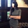 Royal Sister Spice Girl Pure Desire Wind Hip-wrapped Gray Dress Women's Semi-turtleneck Design Sense Slim Fit and Thin Half-sleeved Short Skirt