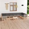 Day and Night - Day and Night Garden Furniture Set 11 Pieces and Cushions Solid Pine Wood