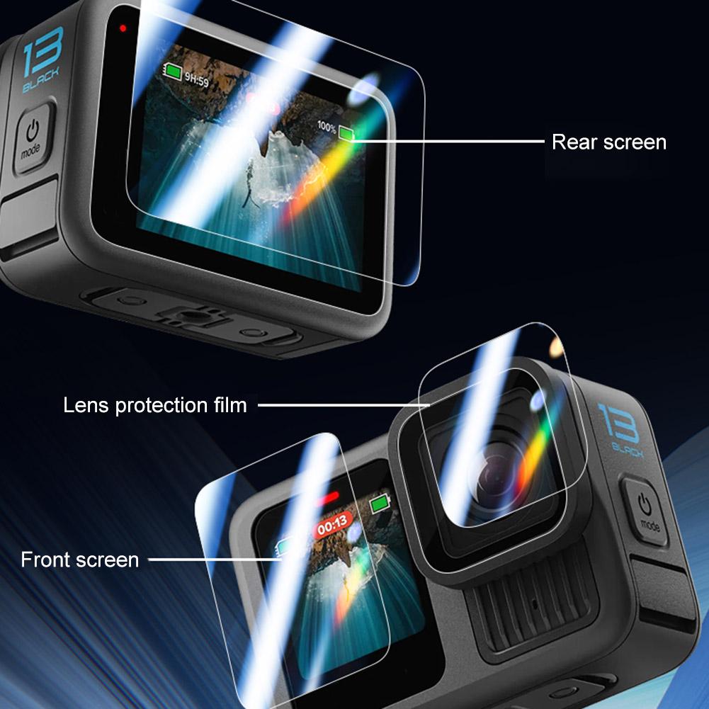 Tempered Glass Film Anti-scratch Screen Protector+Lens Protector+Front Screen Film for Go Pro Hero 13 Action Camera Accessories