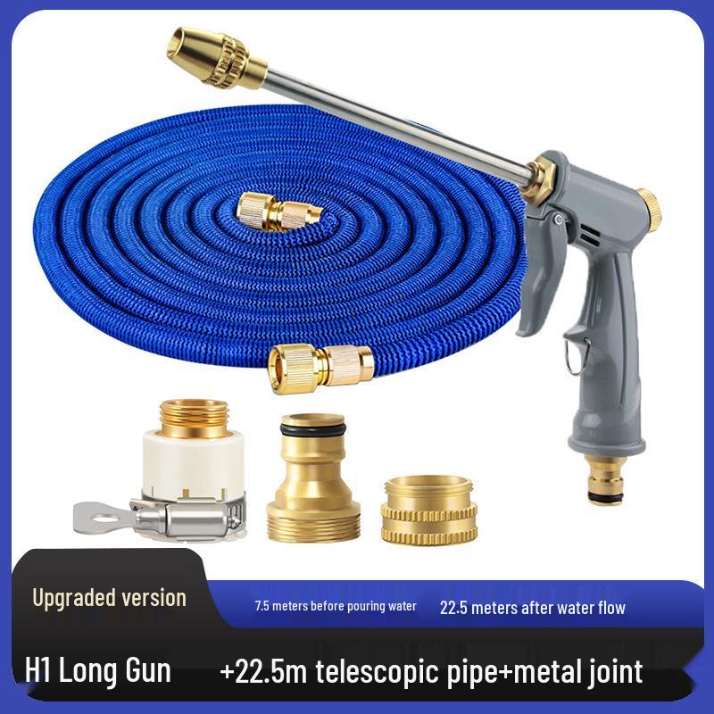 Telescopic Garden Hose & High-Pressure Car Wash Spray Gun Set