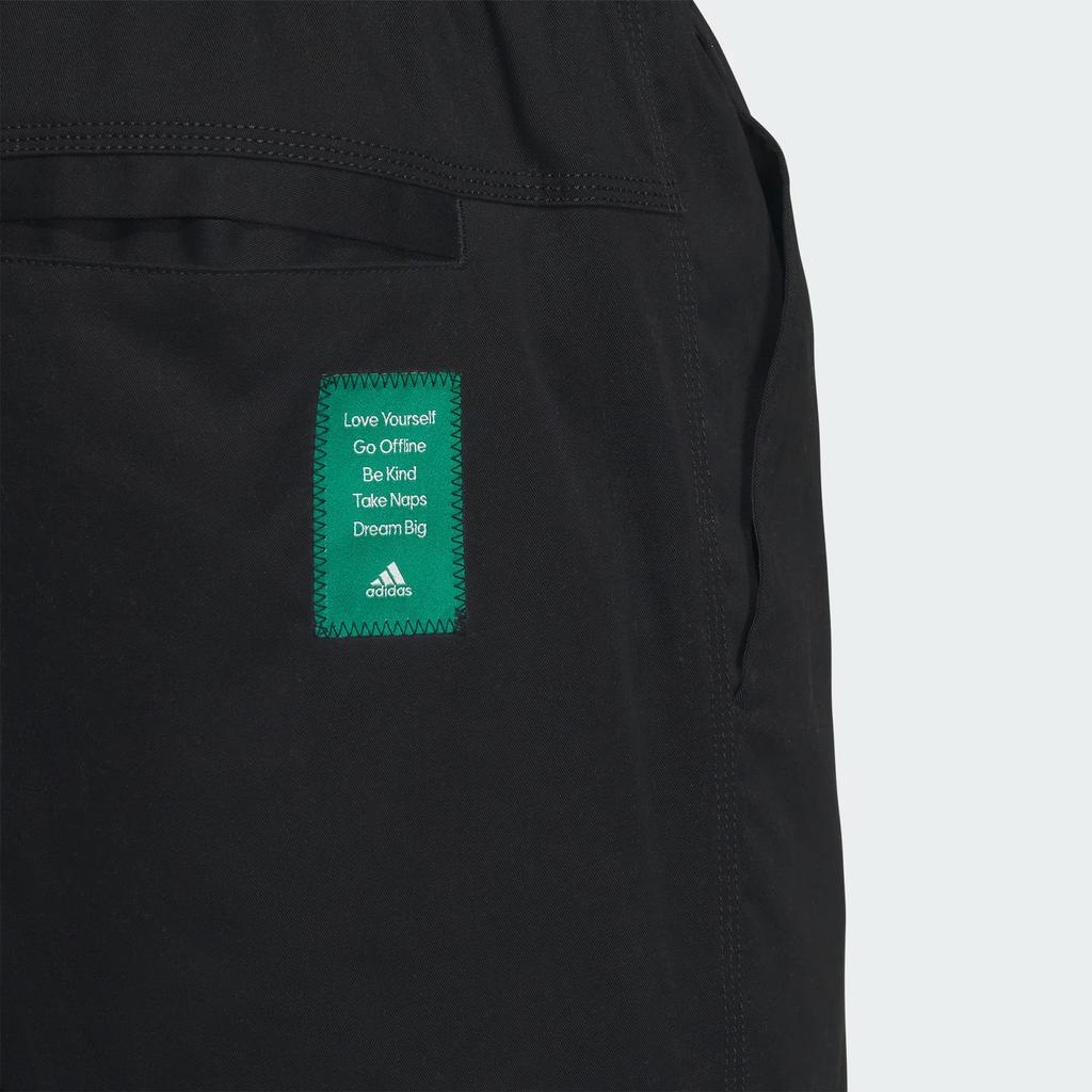 Adidas Wide Woven Pants Solid Color Logo Straight Leg Knit Sports Pants Men Pants Black IT3947