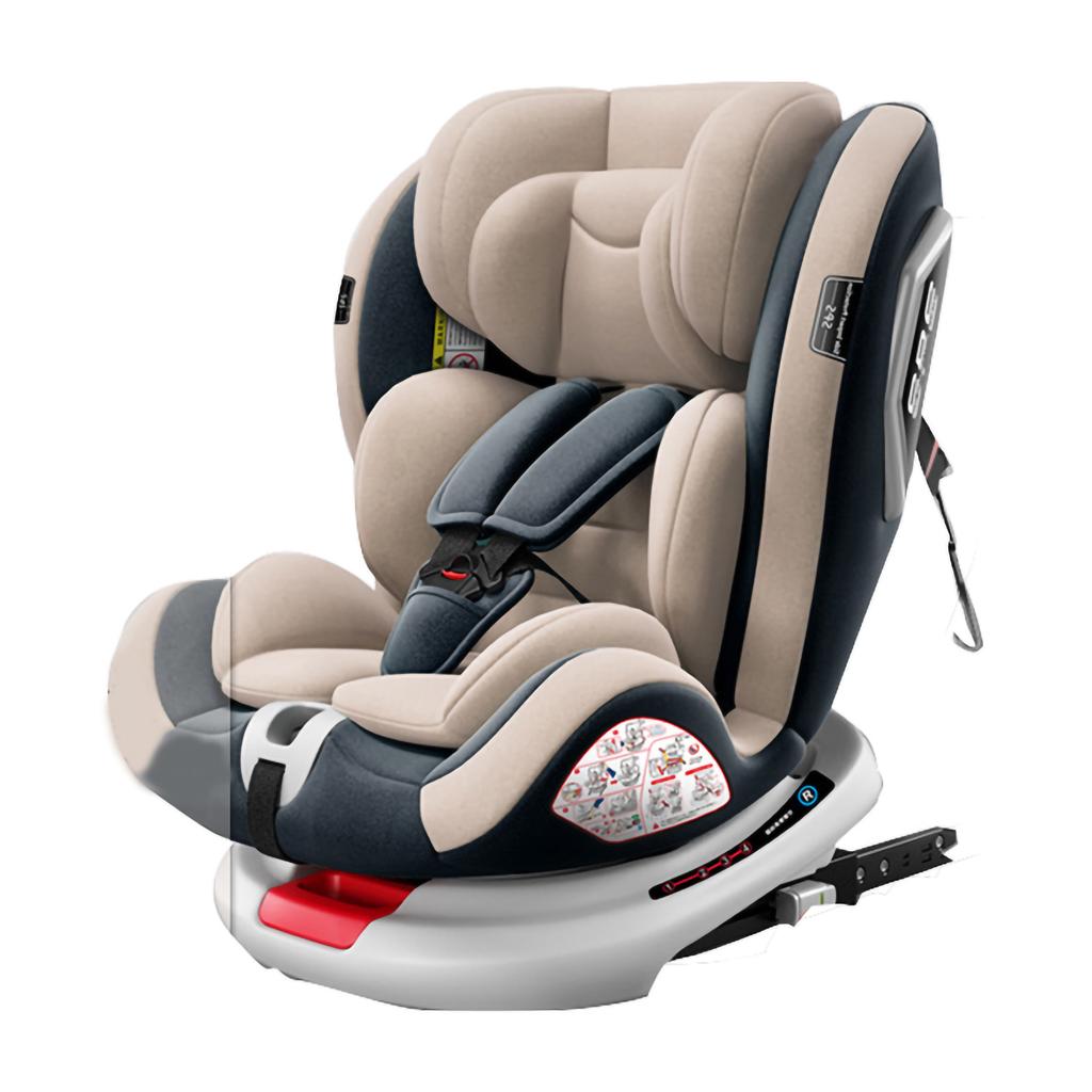 Portable Infant To Toddler Car Seat 360 Degree Rotation Highback Booster Car Seat Coffee Color