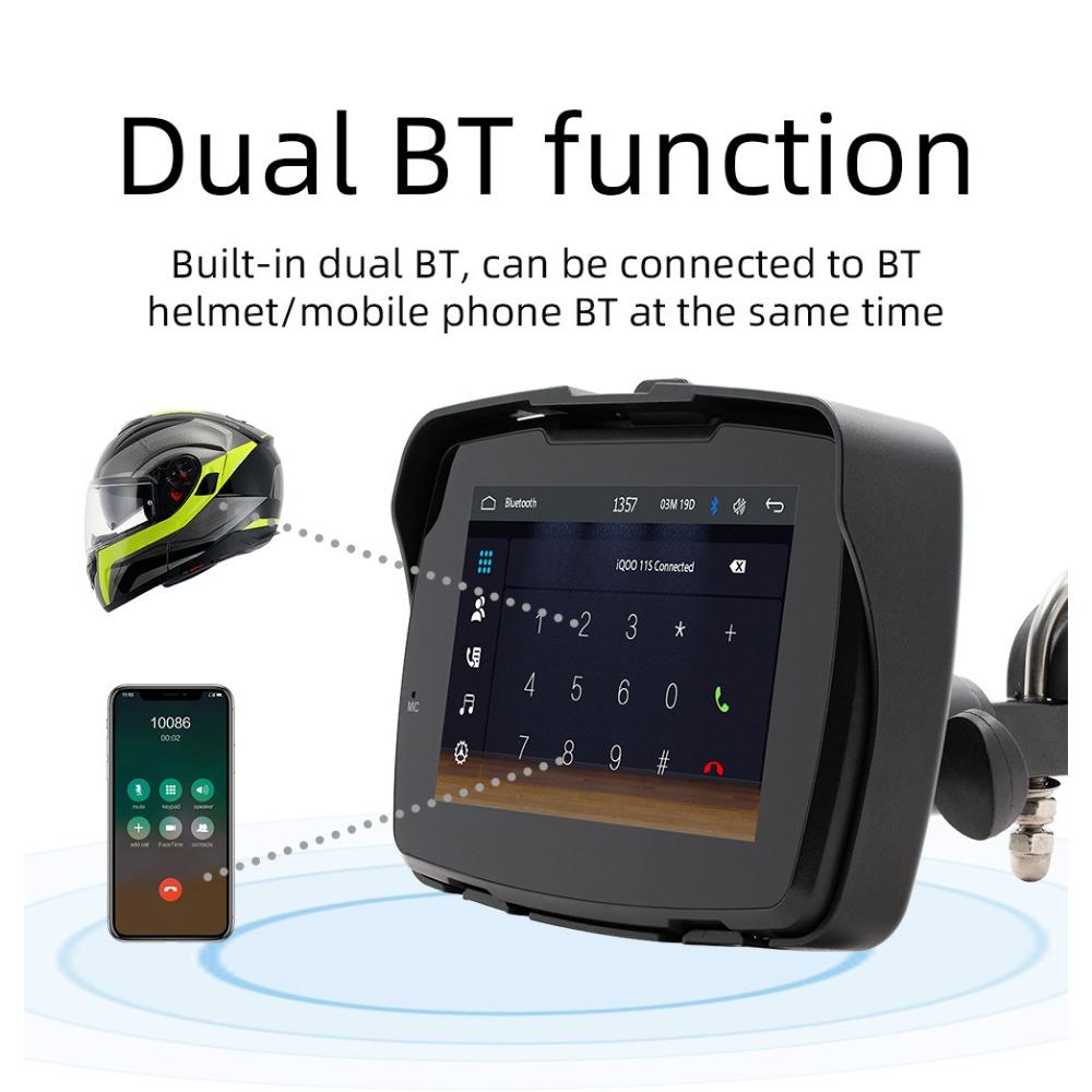 5 zoll Tragbare Motorrad GPS Navigation LCD Display Bildschirm Drahtlose Android Auto Carplay IPX7 Wasserdicht Monitor Moto Auto Spielen