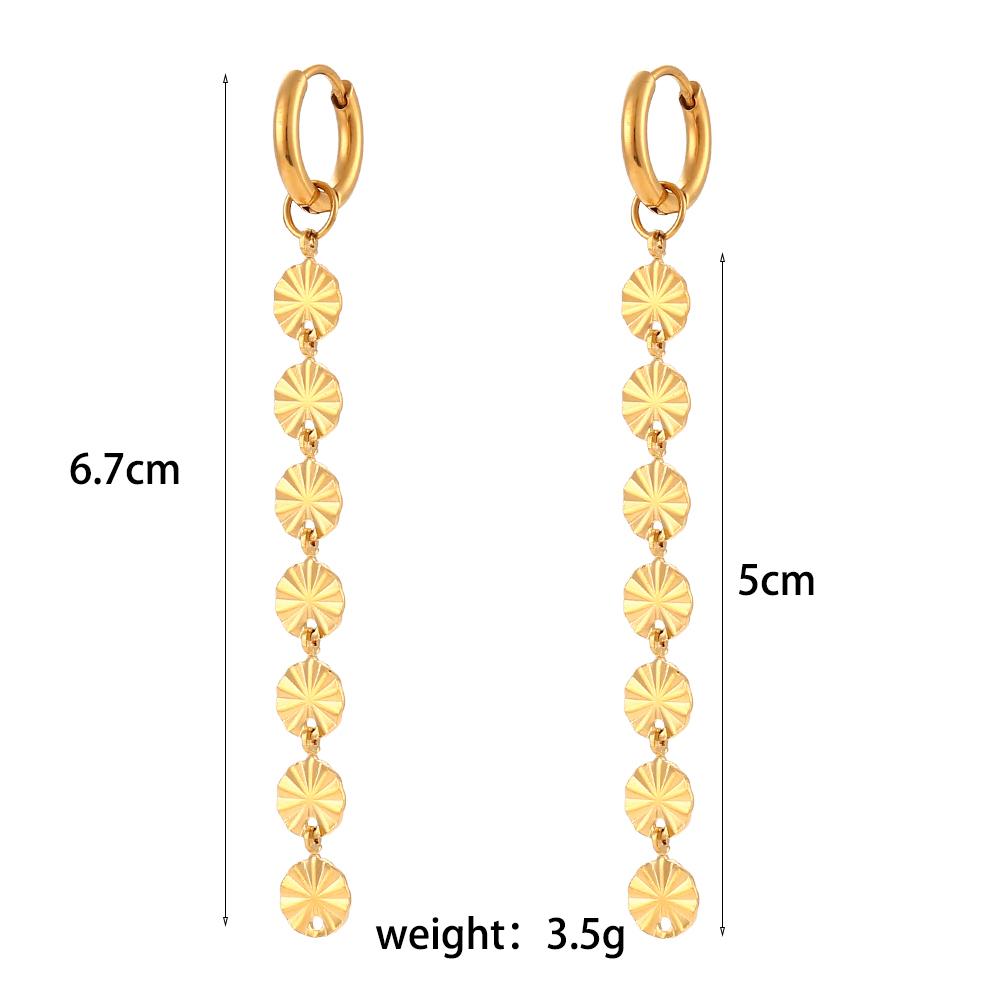 

MamacitaSlay 18K Gold Plated Snowflake Long Tassel Hoop Earrings 316L Stainless Steel Waterproof Jewelry For Women Everyday Wear