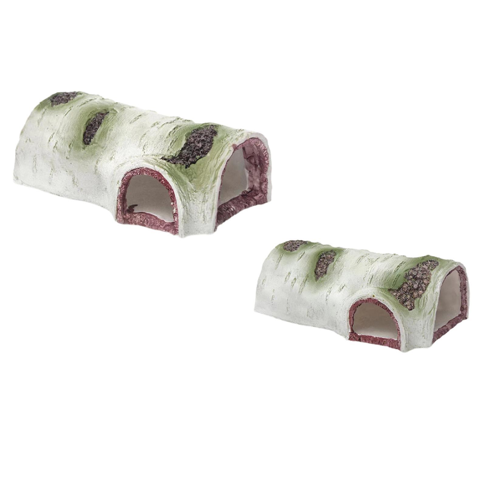 

Aquarium Decoration Turtles Basking Platform,Creative,Resin,Hollow Tree Trunk Reptile Hideout Reptile Hideaway for Geckos M