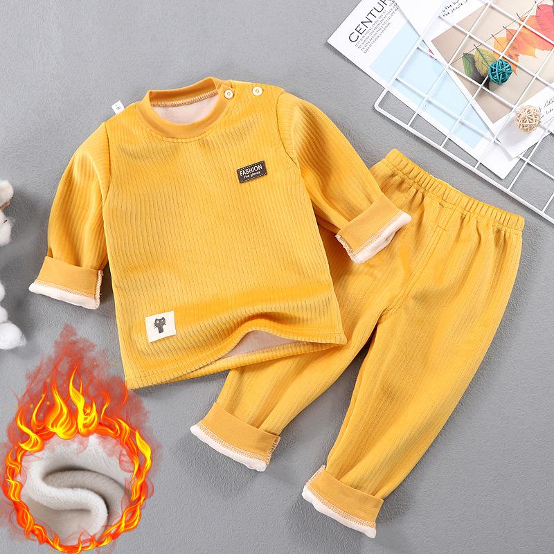 Kinder Winter Thermo-Unterwäsche Kleidung Anzug Dick Verdickt Herbst Kleinkind Homewear Junge Mädchen Pyjamas Sets